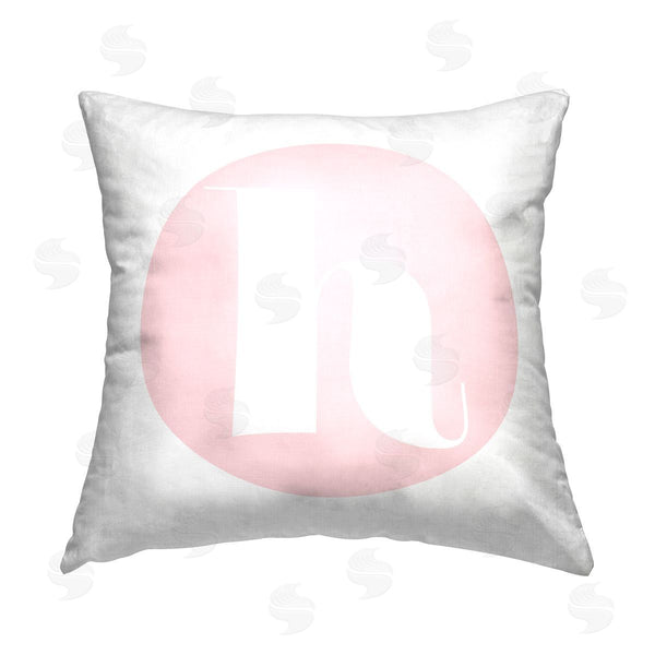 stupell industries Stupell Studio | Pink H Lowercase Letter Printed Throw Pillow