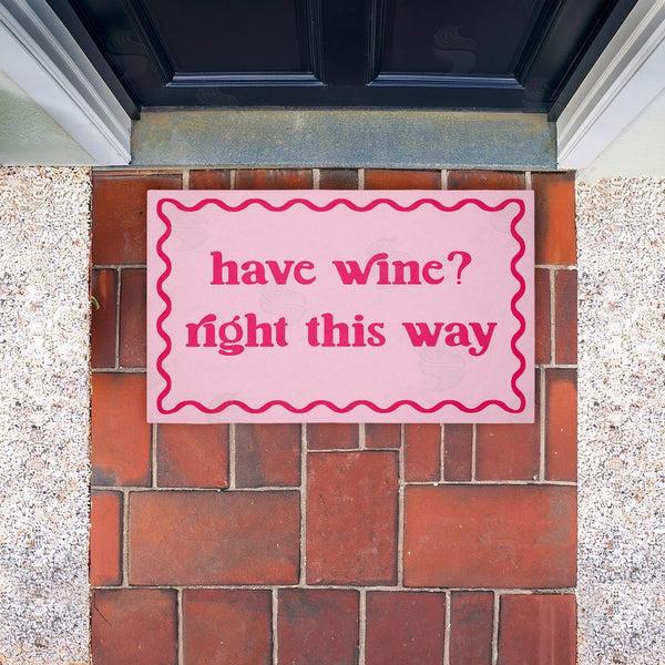 Stupell Industries Stupell Studio | Pink Have Wine Greeting Non-Woven Door Mat