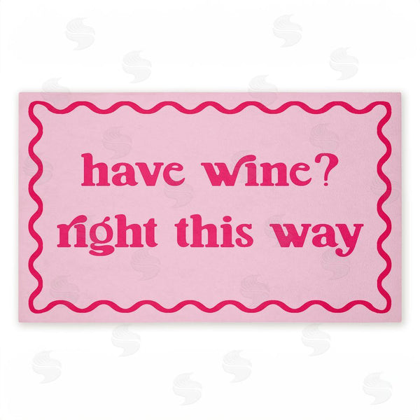 stupell industries Stupell Studio | Pink Have Wine Greeting Non-Woven Door Mat