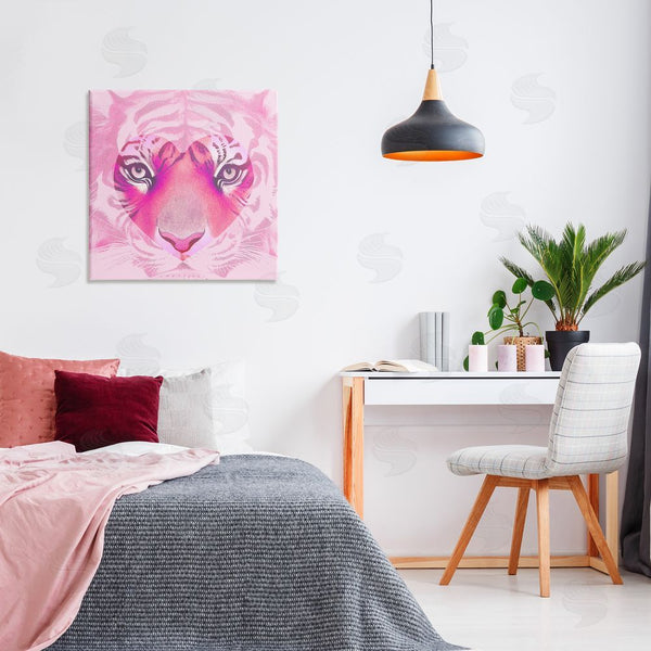 Stupell Industries Stupell Studio | Pink Heart Tiger Face Wall Art