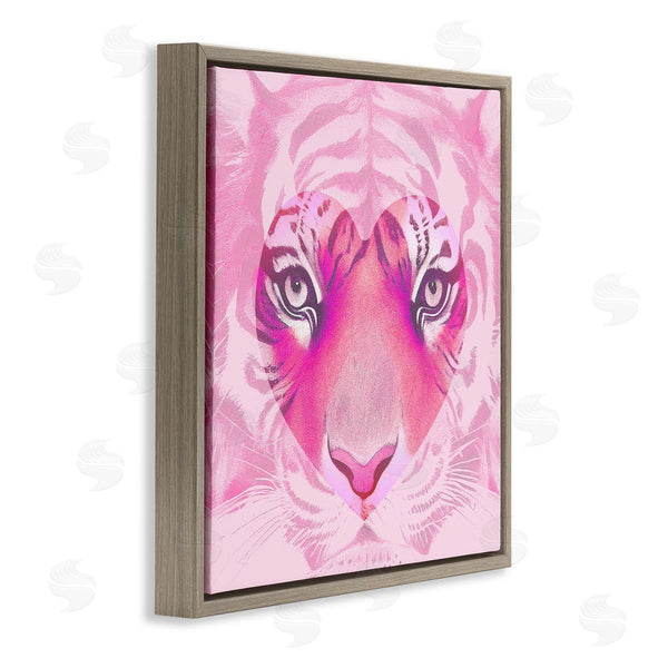 Stupell Industries Stupell Studio | Pink Heart Tiger Face Wall Art