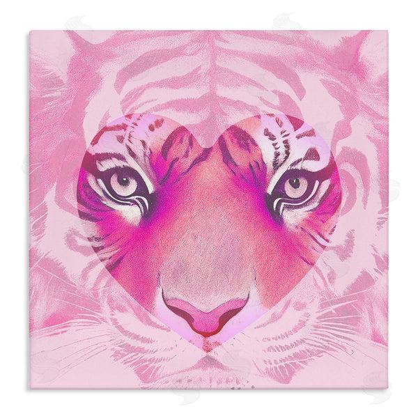 stupell industries Stupell Studio | Pink Heart Tiger Face Wall Art