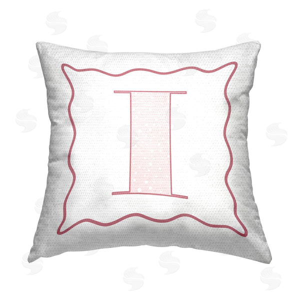 Stupell Industries Stupell Studio | Pink I Patterned Letter Printed Throw Pillow