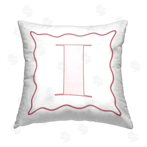 stupell industries Stupell Studio | Pink I Patterned Letter Printed Throw Pillow