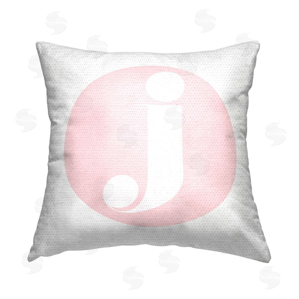 Stupell Industries Stupell Studio | Pink J Name Letter Printed Throw Pillow