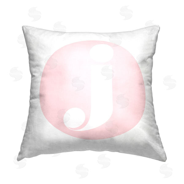 stupell industries Stupell Studio | Pink J Name Letter Printed Throw Pillow