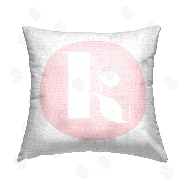 Stupell Industries Stupell Studio | Pink K Lowercase Initial Printed Throw Pillow