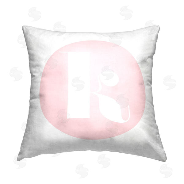 stupell industries Stupell Studio | Pink K Lowercase Initial Printed Throw Pillow