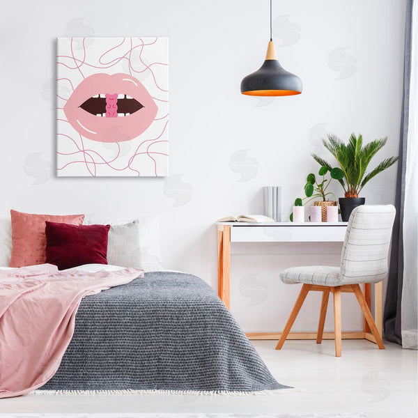 Stupell Industries Stupell Studio | Pink Lips & Gummy Candy Wall Art