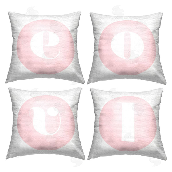 Stupell Industries Stupell Studio | Pink Love Letters Printed Throw Pillow Set