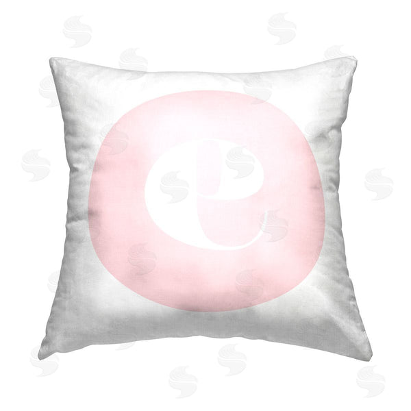 stupell industries Stupell Studio | Pink Lowercase E Initial Printed Throw Pillow