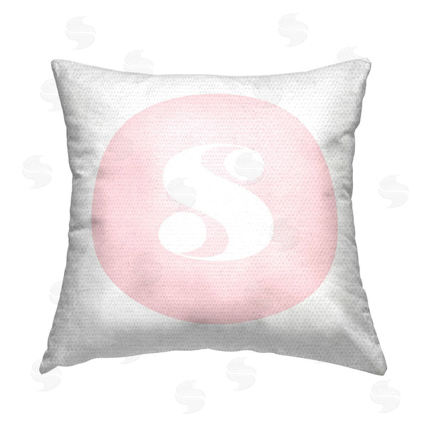 Stupell Industries Stupell Studio | Pink Lowercase S Letter Printed Throw Pillow
