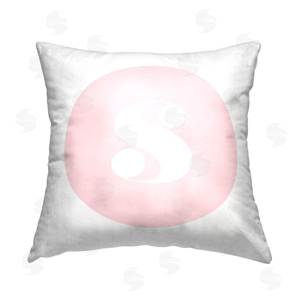 stupell industries Stupell Studio | Pink Lowercase S Letter Printed Throw Pillow