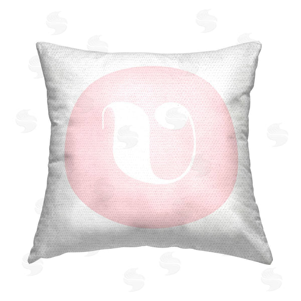 Stupell Industries Stupell Studio | Pink Lowercase V Initial Printed Throw Pillow