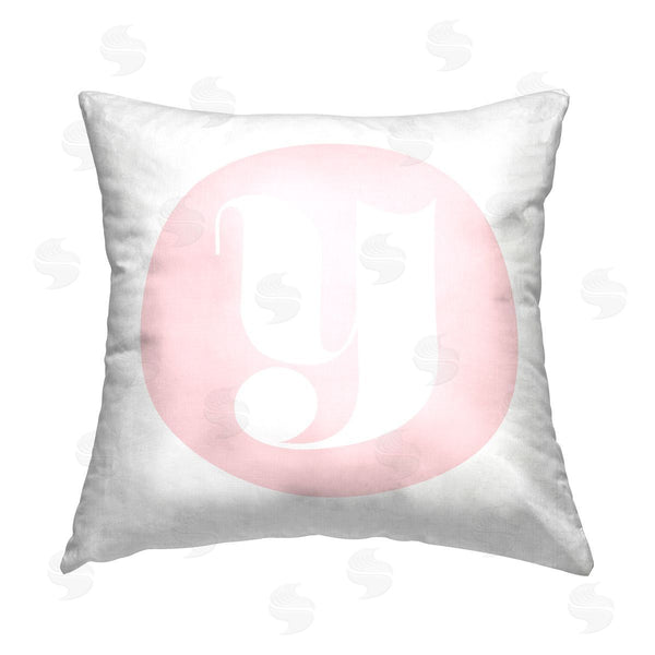 stupell industries Stupell Studio | Pink Lowercase Y Initial Printed Throw Pillow