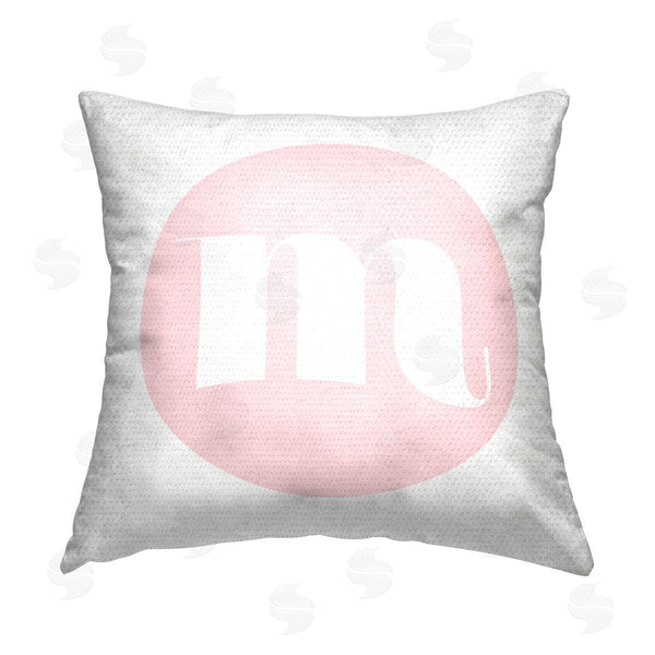 Stupell Industries Stupell Studio | Pink M Alphabet Letter Printed Throw Pillow
