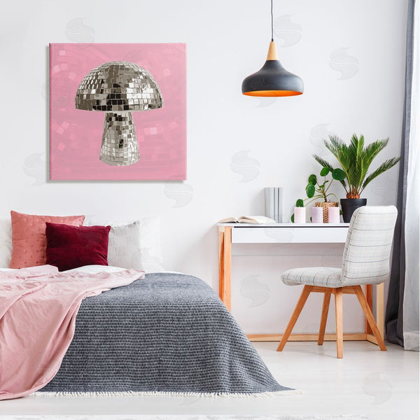 Stupell Industries Stupell Studio | Pink Mushroom Shaped Disco Ball Wall Art