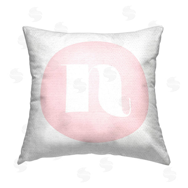 Stupell Industries Stupell Studio | Pink N Initial Letter Printed Throw Pillow