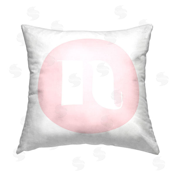stupell industries Stupell Studio | Pink N Initial Letter Printed Throw Pillow