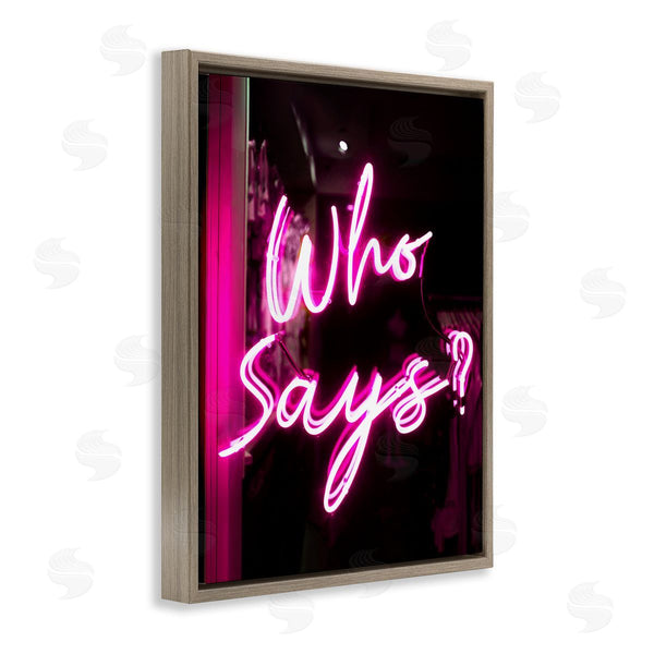 Stupell Industries Stupell Studio | Pink Neon Who Says
