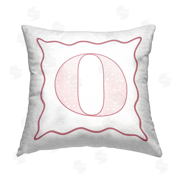 Stupell Industries Stupell Studio | Pink O Patterned Alphabet Printed Throw Pillow