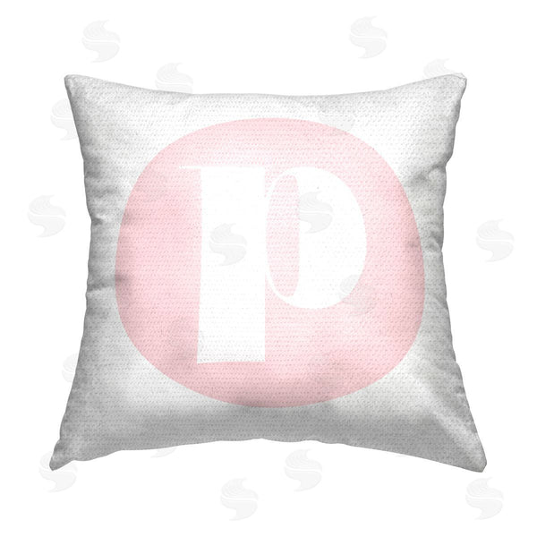 Stupell Industries Stupell Studio | Pink P Name Initial Printed Throw Pillow