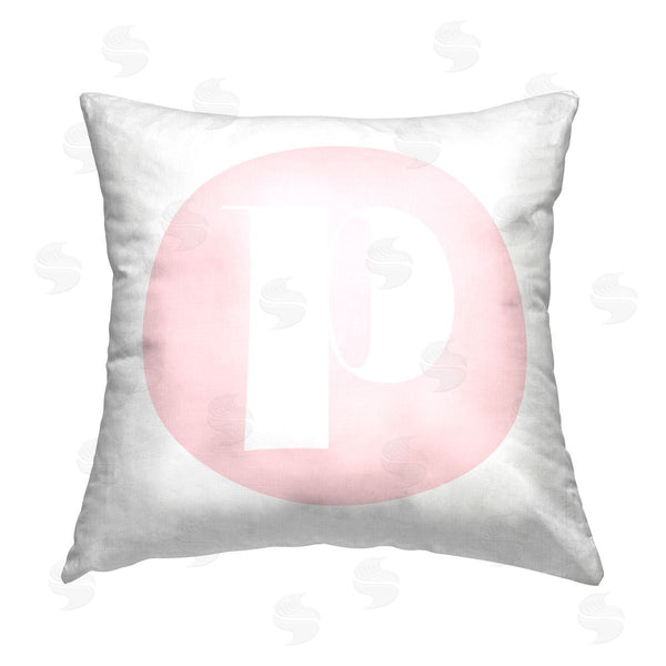 stupell industries Stupell Studio | Pink P Name Initial Printed Throw Pillow