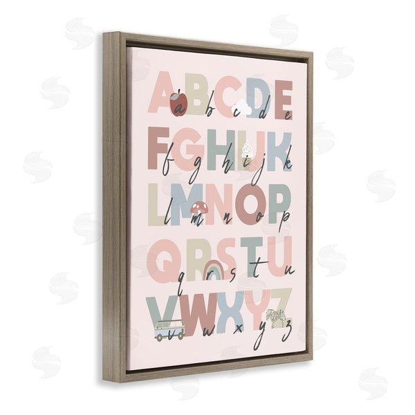 Stupell Industries Stupell Studio | Pink Pastel Alphabet Chart Wall Art