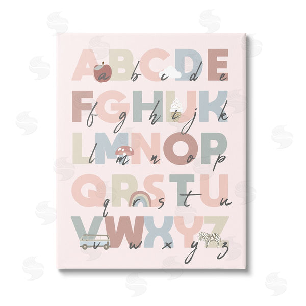 stupell industries Stupell Studio | Pink Pastel Alphabet Chart Wall Art