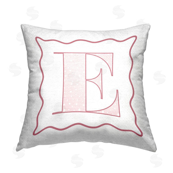 Stupell Industries Stupell Studio | Pink Patterned E Alphabet Printed Throw Pillow