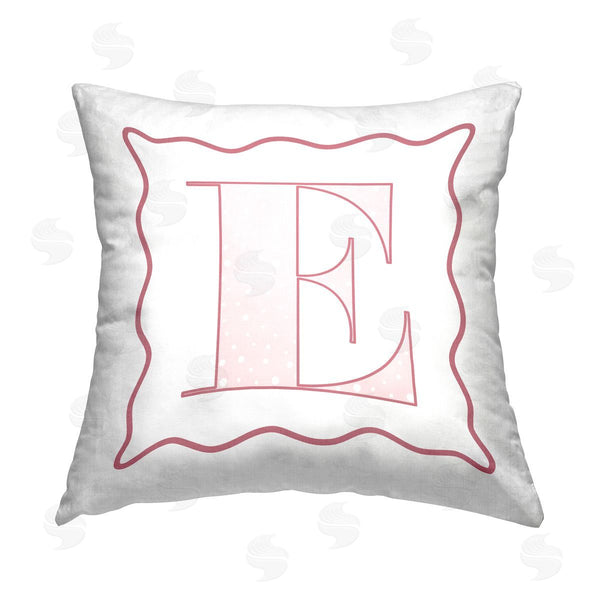 stupell industries Stupell Studio | Pink Patterned E Alphabet Printed Throw Pillow