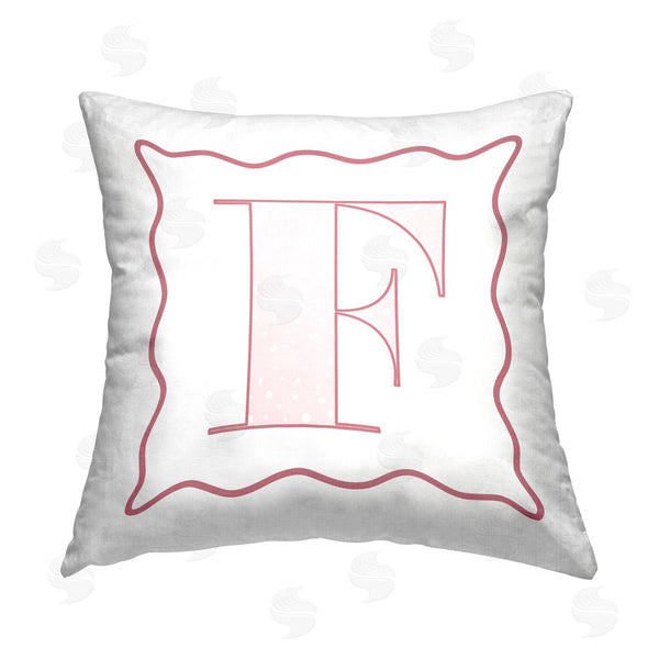 stupell industries Stupell Studio | Pink Patterned F Letter Printed Throw Pillow