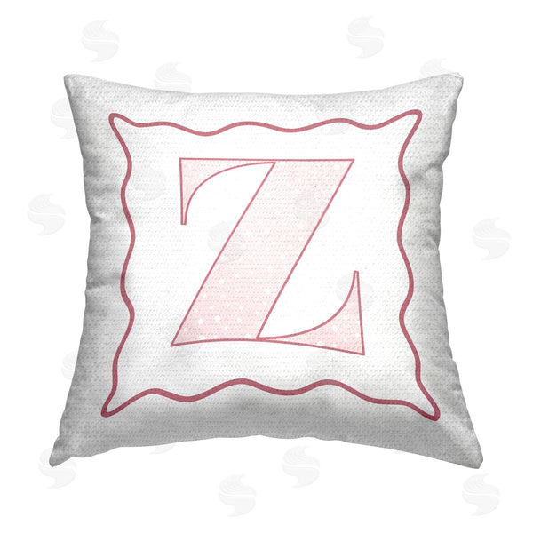 Stupell Industries Stupell Studio | Pink Patterned Z Initial Printed Throw Pillow