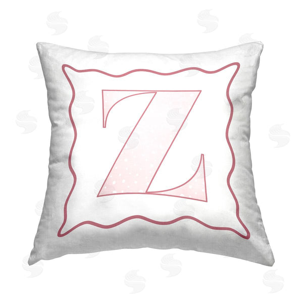 stupell industries Stupell Studio | Pink Patterned Z Initial Printed Throw Pillow
