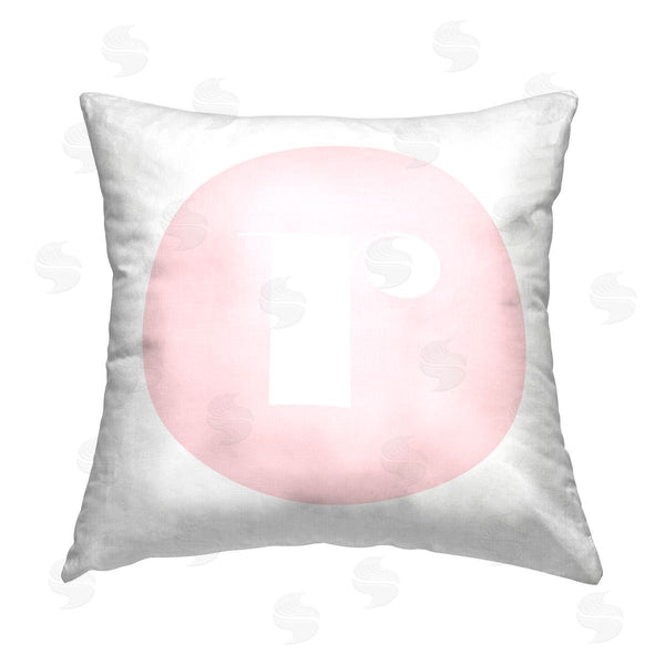 stupell industries Stupell Studio | Pink R Lowercase Initial Printed Throw Pillow