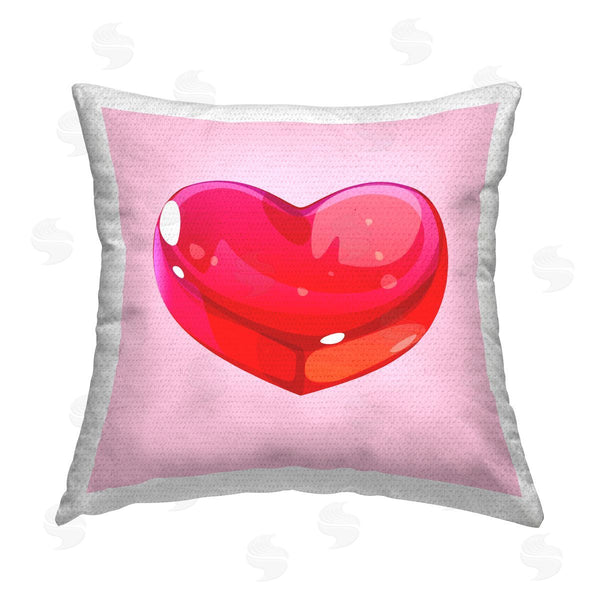 Stupell Industries Stupell Studio | Pink & Red Candy Heart Printed Throw Pillow