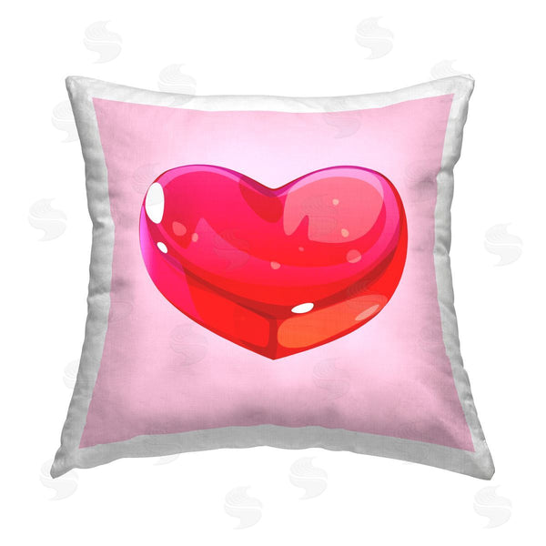 stupell industries Stupell Studio | Pink & Red Candy Heart Printed Throw Pillow