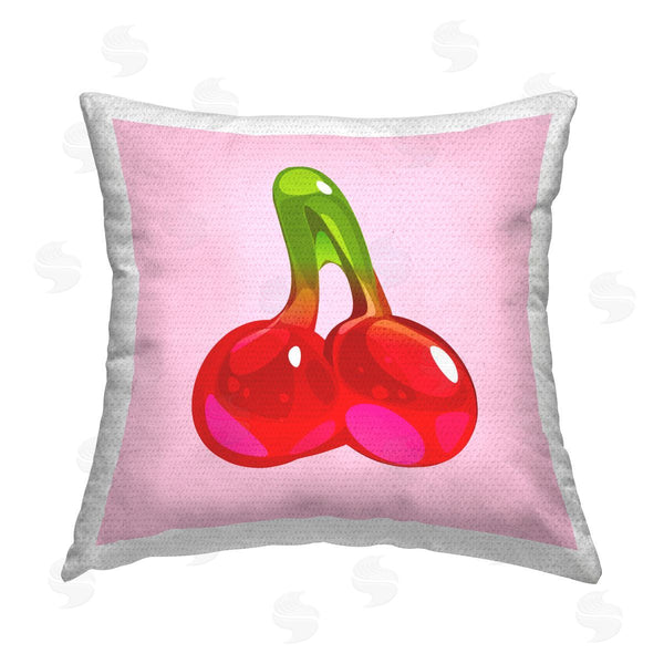 Stupell Industries Stupell Studio | Pink & Red Cherry Candy Printed Throw Pillow