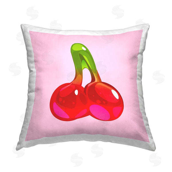 stupell industries Stupell Studio | Pink & Red Cherry Candy Printed Throw Pillow