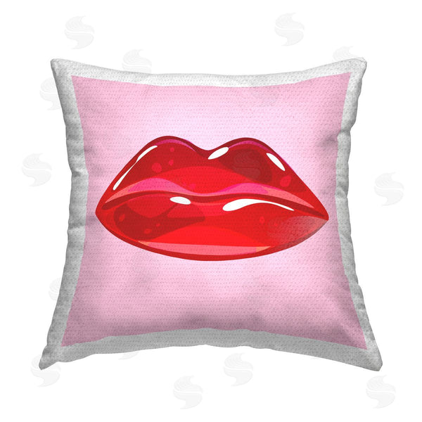 Stupell Industries Stupell Studio | Pink & Red Lips Shape Printed Throw Pillow