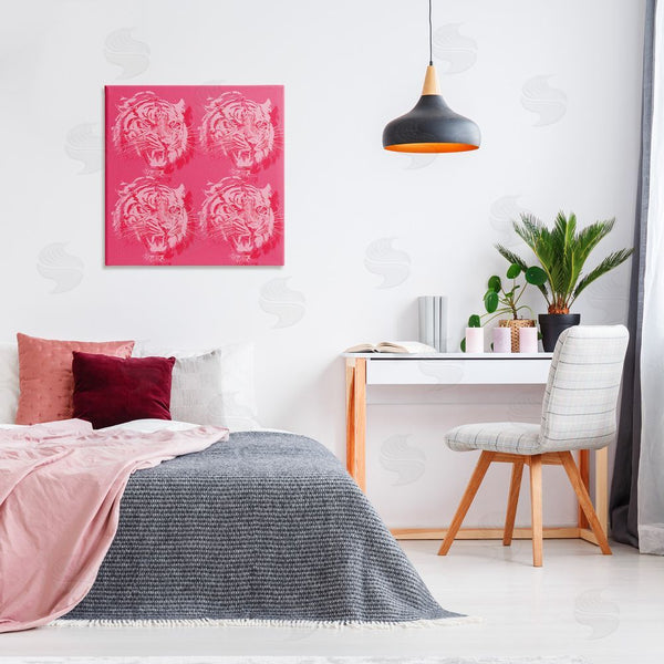 Stupell Industries Stupell Studio | Pink Roaring Tigers Wall Art