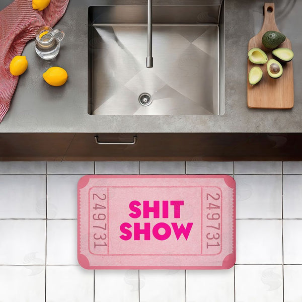 Stupell Industries Stupell Studio | Pink Sh*t Show Ticket Anti-Fatigue Mat