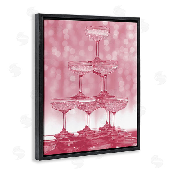Stupell Industries Stupell Studio | Pink Stacked Glasses Wall Art