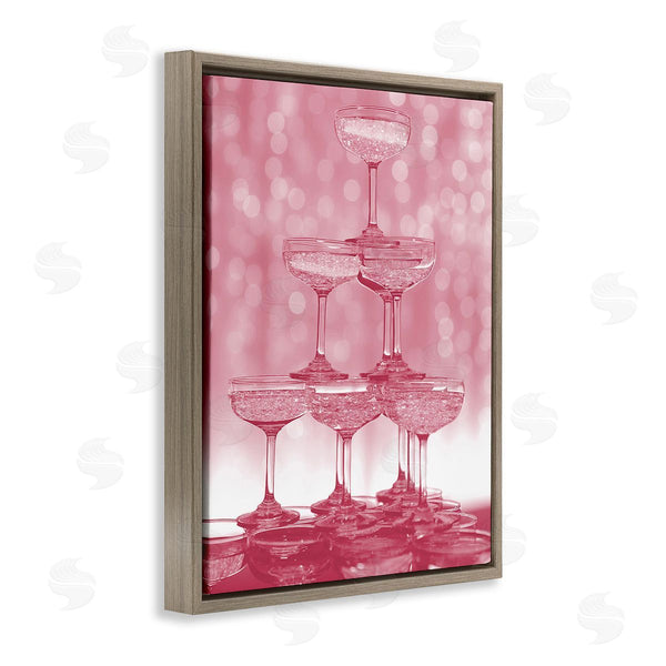 Stupell Industries Stupell Studio | Pink Stacked Glasses Wall Art