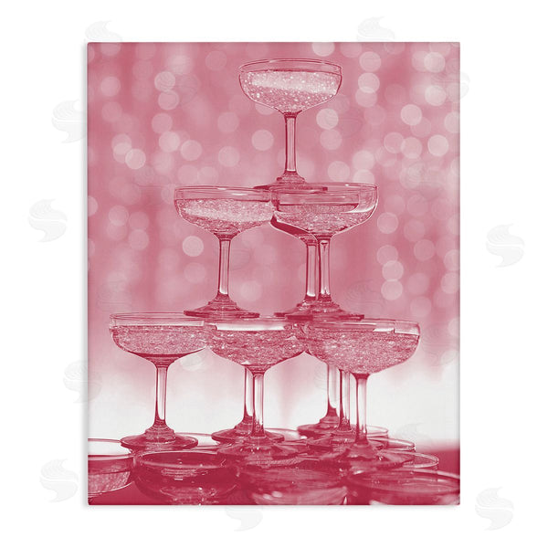 stupell industries Stupell Studio | Pink Stacked Glasses Wall Art