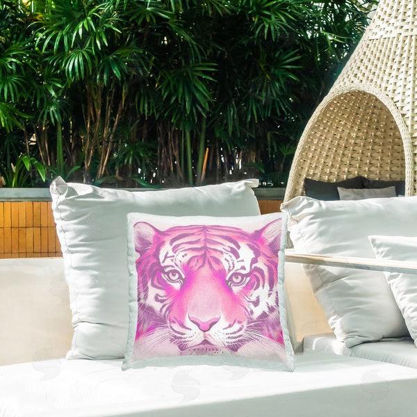 Stupell Industries Stupell Studio | Pink Tiger Face Printed Throw Pillow