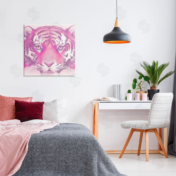 Stupell Industries Stupell Studio | Pink Tiger Face Wall Art