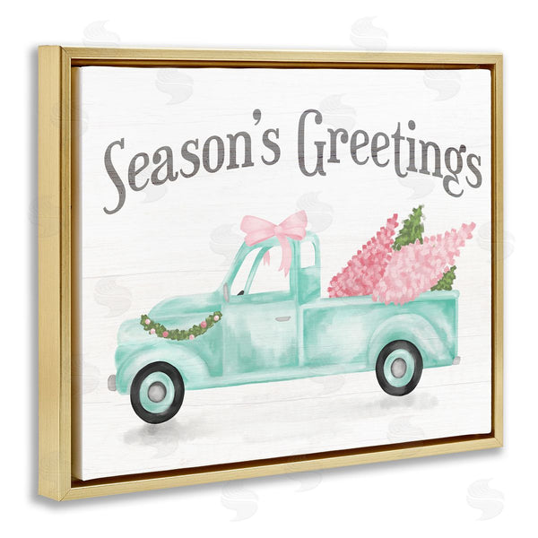 Stupell Industries Stupell Studio | Pink Turquoise Christmas Truck