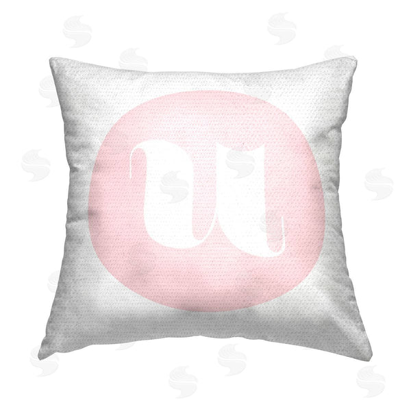 Stupell Industries Stupell Studio | Pink U Lowercase Letter Printed Throw Pillow
