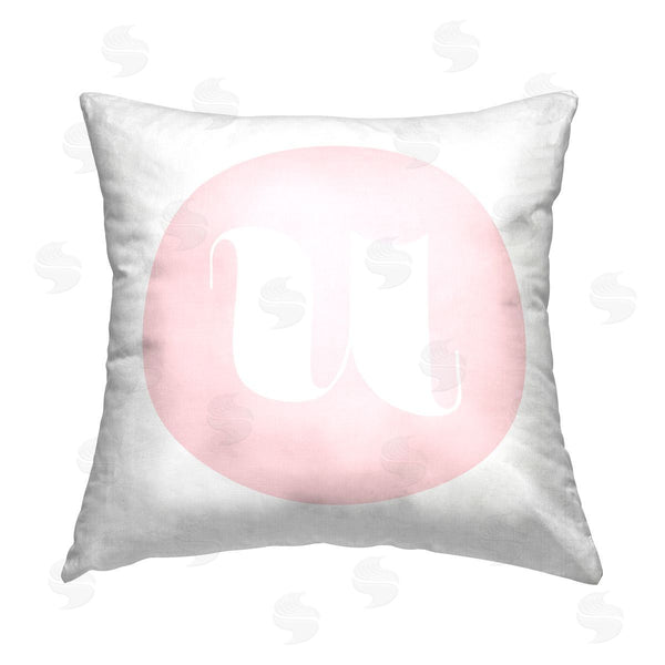 stupell industries Stupell Studio | Pink U Lowercase Letter Printed Throw Pillow